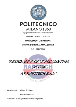 DESIGN OF A COST ACCOUNTING SYSTEM AT