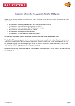 Assessment Information for Apprentice Roles for BAE Systems - cut-e