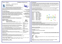 Term 1 Week 7 Monday 13 March 2017