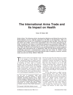 The International Arms Trade and Its Impact on Health