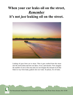 Motor Oil Pollution - Montgomery Soil and Water Conservation District