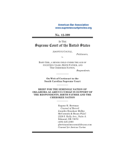 12-399 Brief for the Seminole Nation of Oklahoma in Support of the