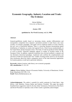 Economic Geography, Industry Location and Trade: The Evidence