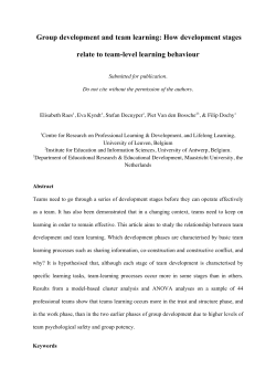 Group development and team learning: How development stages