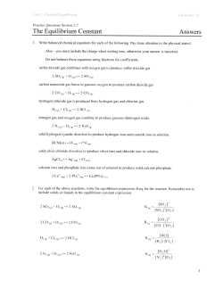 The Equilibrium Constant Answers