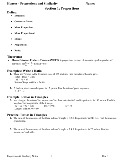 Section 1: Proportions