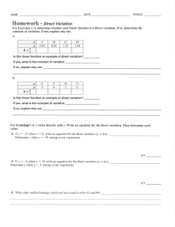 Homework - Direct Variation
