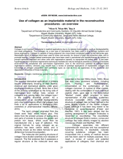 Use of collagen as an implantable material in the reconstructive