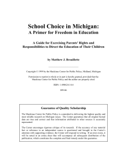 School Choice in Michigan