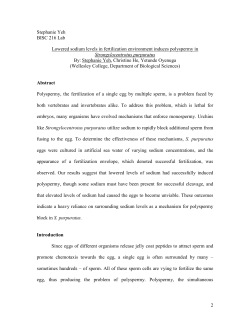 Lowered sodium levels in fertilization