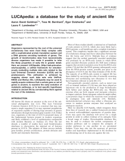 LUCApedia: a database for the study of ancient life