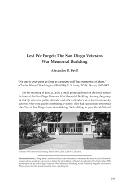 Lest We Forget: The San Diego Veterans War Memorial Building