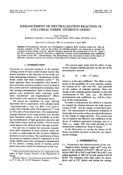 ENHANCEMENT OF NEUTRALIZATION REACTION IN COLLOIDAL