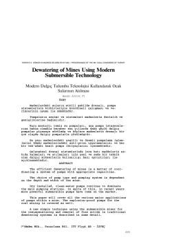 Dewatering of Mines Using Modern Submersible Technology