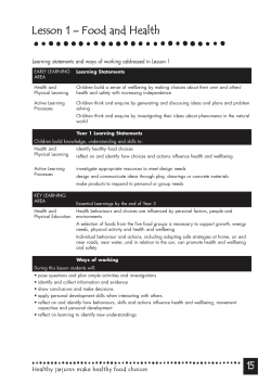 Healthy jarjums make healthy food choices