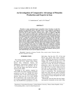 An Investigation of Comparative Advantage of Pistachio Production