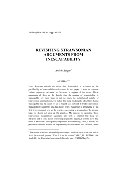 revisiting strawsonian arguments from inescapability