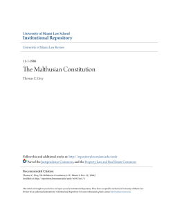 The Malthusian Constitution - University of Miami School of Law