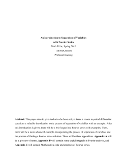 An Introduction to Separation of Variables with Fourier
