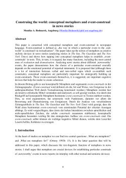 Construing the world: conceptual metaphors and event