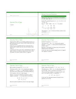 Descartes` Rule of Signs