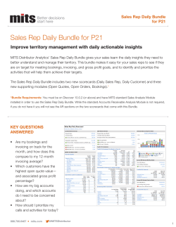 Sales Rep Daily Bundle for P21