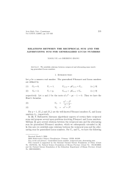 215 RELATIONS BETWEEN THE RECIPROCAL SUM AND THE
