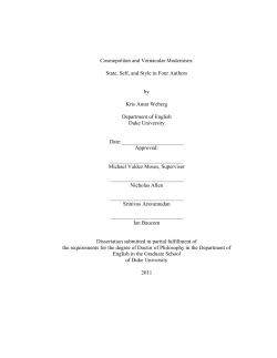 Cosmopolitan and Vernacular Modernism: State, Self, and Style in