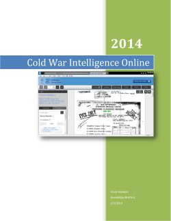 Cold War Intelligence Online