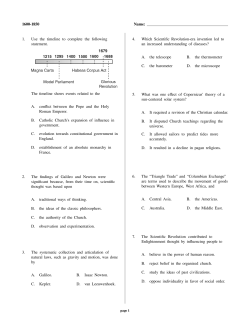 1600-1850 Name: 1. Use the timeline to complete the following