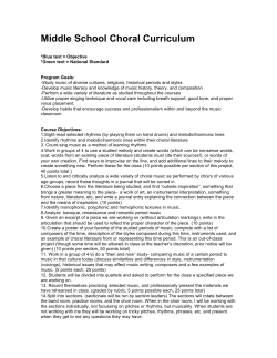 Middle School Choral Curriculum
