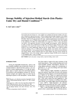 Storage stability of injection-molded starch