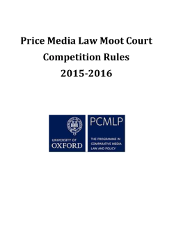 2015-16 Competition Rules - Price Media Law Moot Court Programme