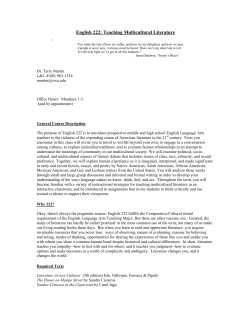 English 247: Multicultural Literature