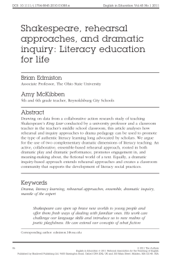 Shakespeare, rehearsal approaches, and dramatic inquiry: Literacy