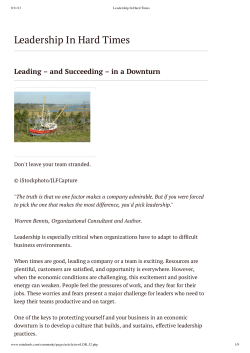 Leadership In Hard Times