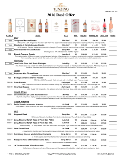 2016 Ros&eacute; Offer