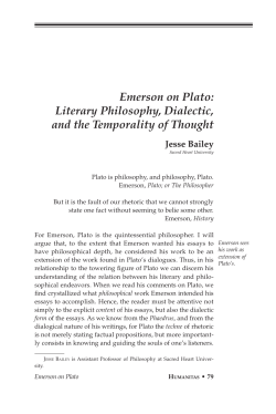 Emerson on Plato - National Humanities Institute