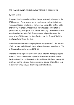 PRE-FAMINE LIVING CONDITIONS OF PEOPLE IN SKIBBEREEN