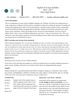 English 10 Course Syllabus 2016