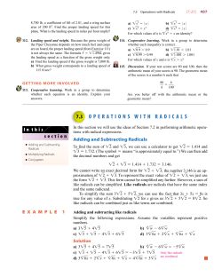 Operations with Radicals