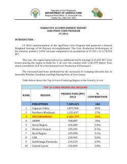 TOP 10 CORN PRODUCING REGIONS RANK REGION