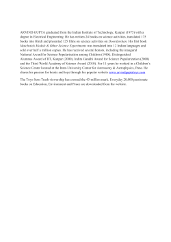 ARVIND GUPTA graduated from the Indian Institute of Technology