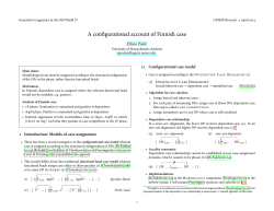 A configurational account of Finnish case