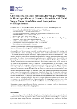 A Free Interface Model for Static/Flowing Dynamics in Thin