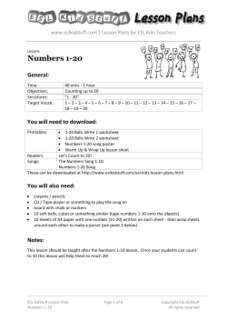 Numbers 1-20 - ESL Kids Stuff