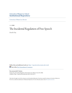 The Incidental Regulation of Free Speech