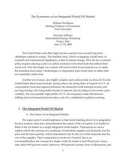 The Economics of an Integrated World Oil Market