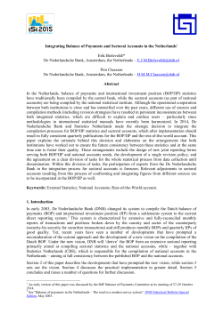 STS_ISI2015 - Integrating Balance of Payments and Sectoral