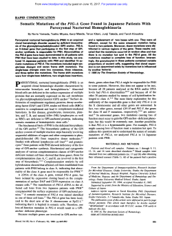 Somatic Mutations of the PIG-A Gene Found in